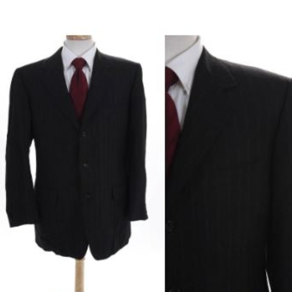 Canali Wool Three Button Double Collared Blazer 54 - image 1